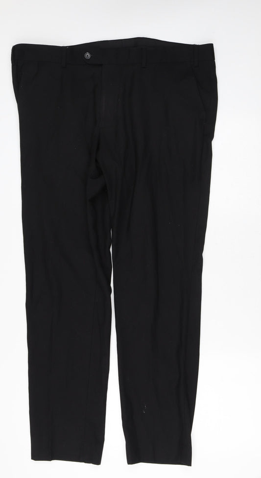 Preworn Mens Black  Polyester Trousers  Size 2XL L31 in Regular