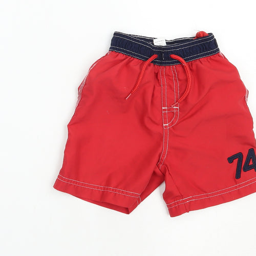 TU Boys Red  Polyester Bermuda Shorts Size 3 Years  Regular Drawstring - Swim Shorts
