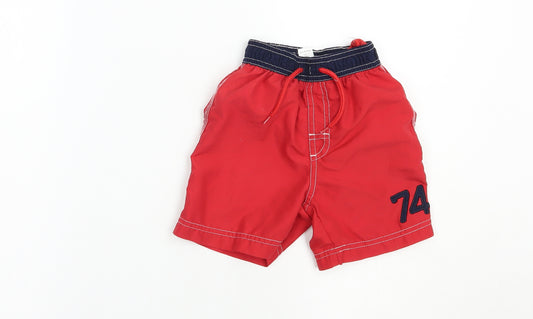 TU Boys Red  Polyester Bermuda Shorts Size 3 Years  Regular Drawstring - Swim Shorts