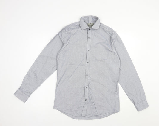 Matalan Mens Grey  Cotton  Dress Shirt Size 15 Collared Button
