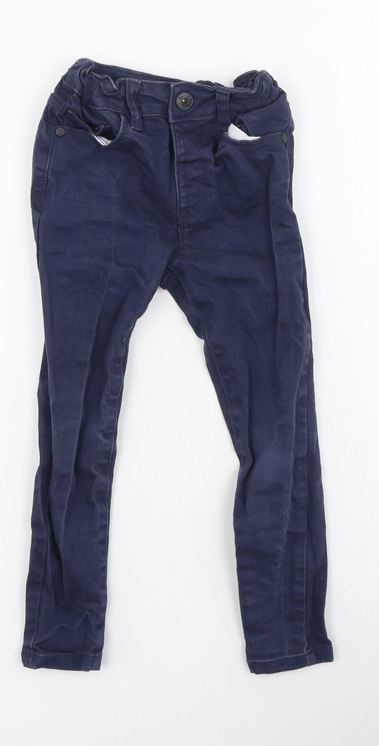 Denim & Co. Boys Blue  Cotton Skinny Jeans Size 4-5 Years  Regular
