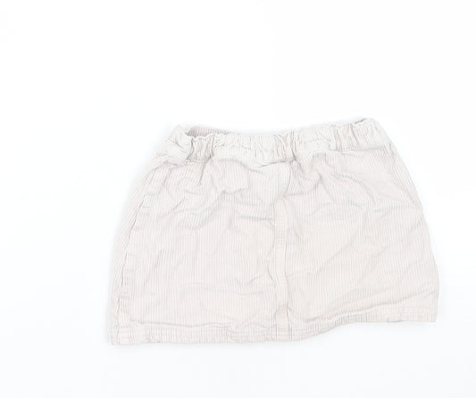 TU Girls Beige  Cotton Mini Skirt Size 4-5 Years  Regular Button
