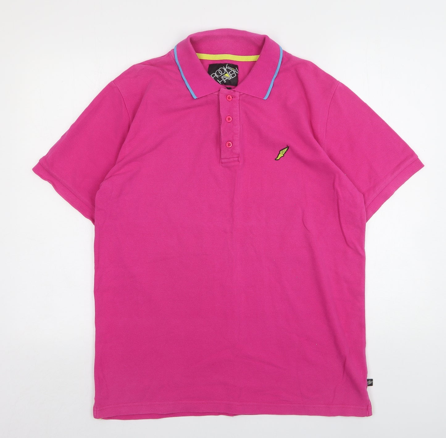 Brookhaven Mens Pink  Cotton  Polo Size L Collared