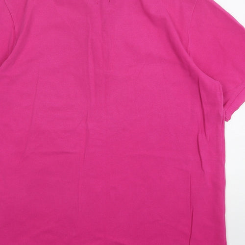 Brookhaven Mens Pink  Cotton  Polo Size L Collared