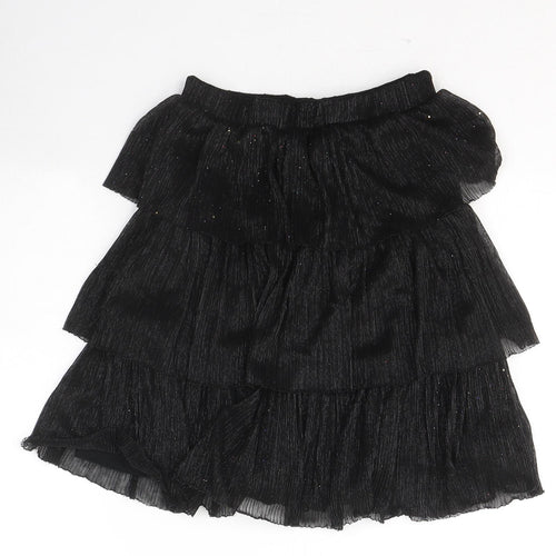 NEXT Girls Black  Polyester Pleated Skirt Size 6 Years  Regular Pull On