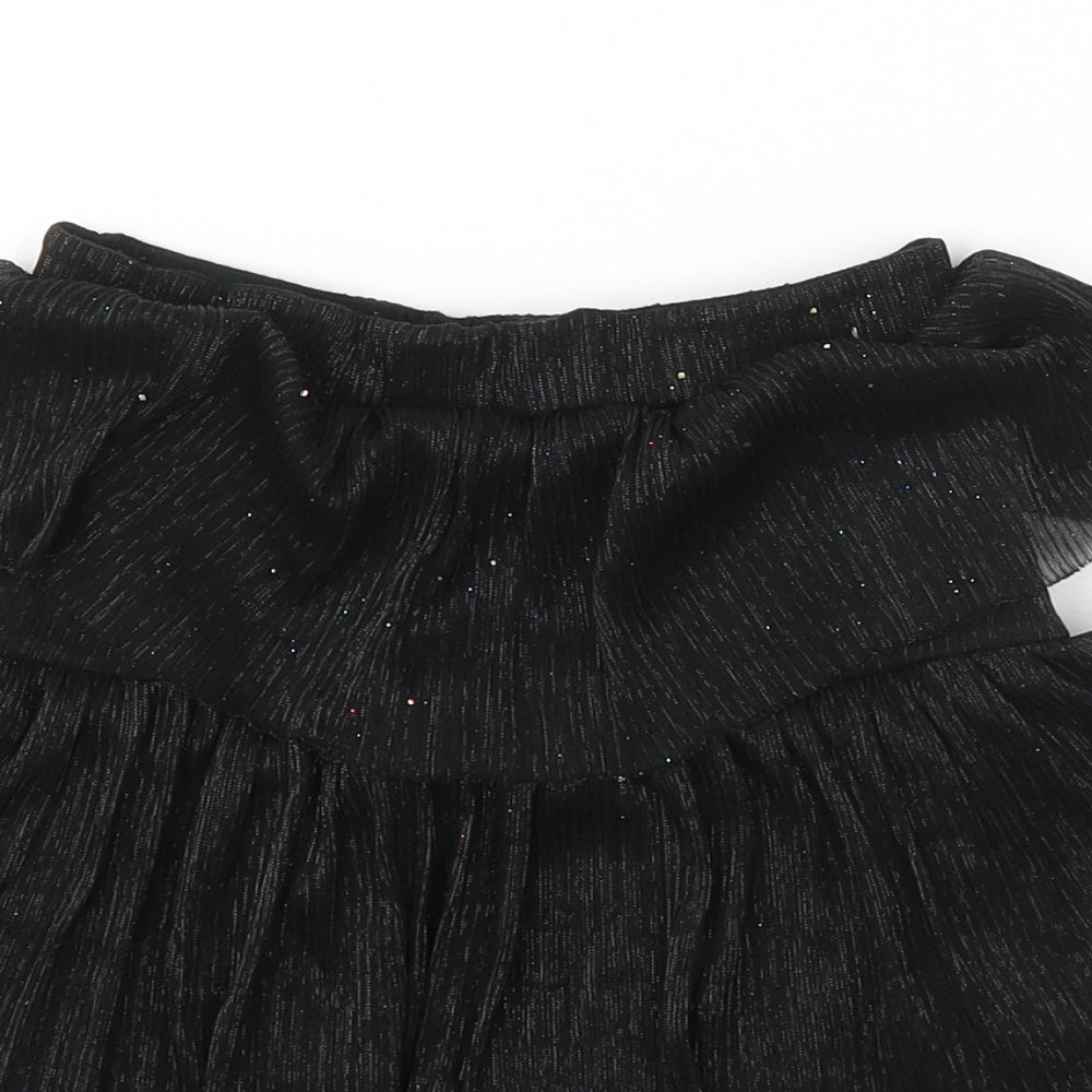 NEXT Girls Black  Polyester Pleated Skirt Size 6 Years  Regular Pull On