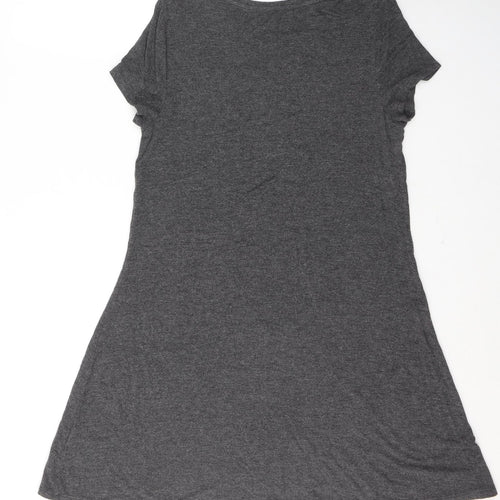 Amazon Womens Grey Solid Viscose Top Nightshirt Size S