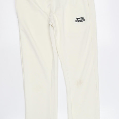 Slazenger Mens Ivory  Polyester Jogger Trousers Size XS L28 in Regular