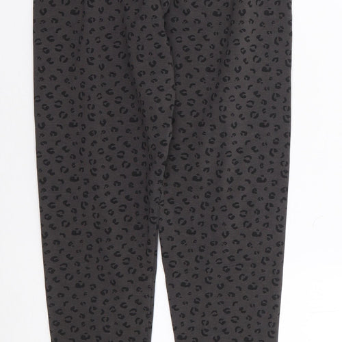 Primark Girls Grey Animal Print Cotton Jogger Trousers Size 12-13 Years L24 in Regular