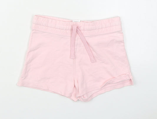 NEXT Girls Pink  100% Cotton Sweat Shorts Size 7 Years  Regular Tie