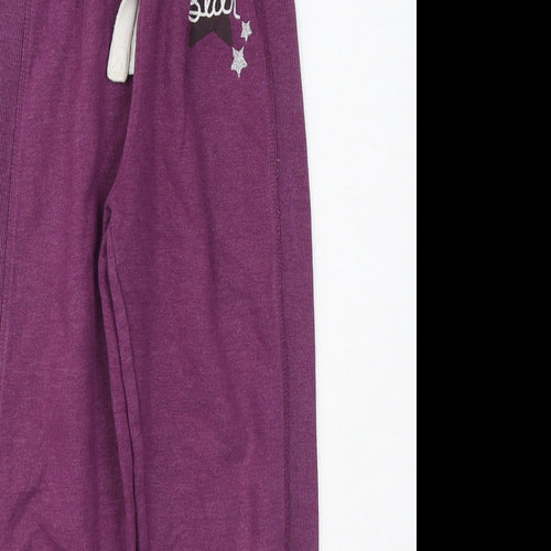 NEXT Girls Purple  Cotton Jogger Trousers Size 9 Months  Regular Tie