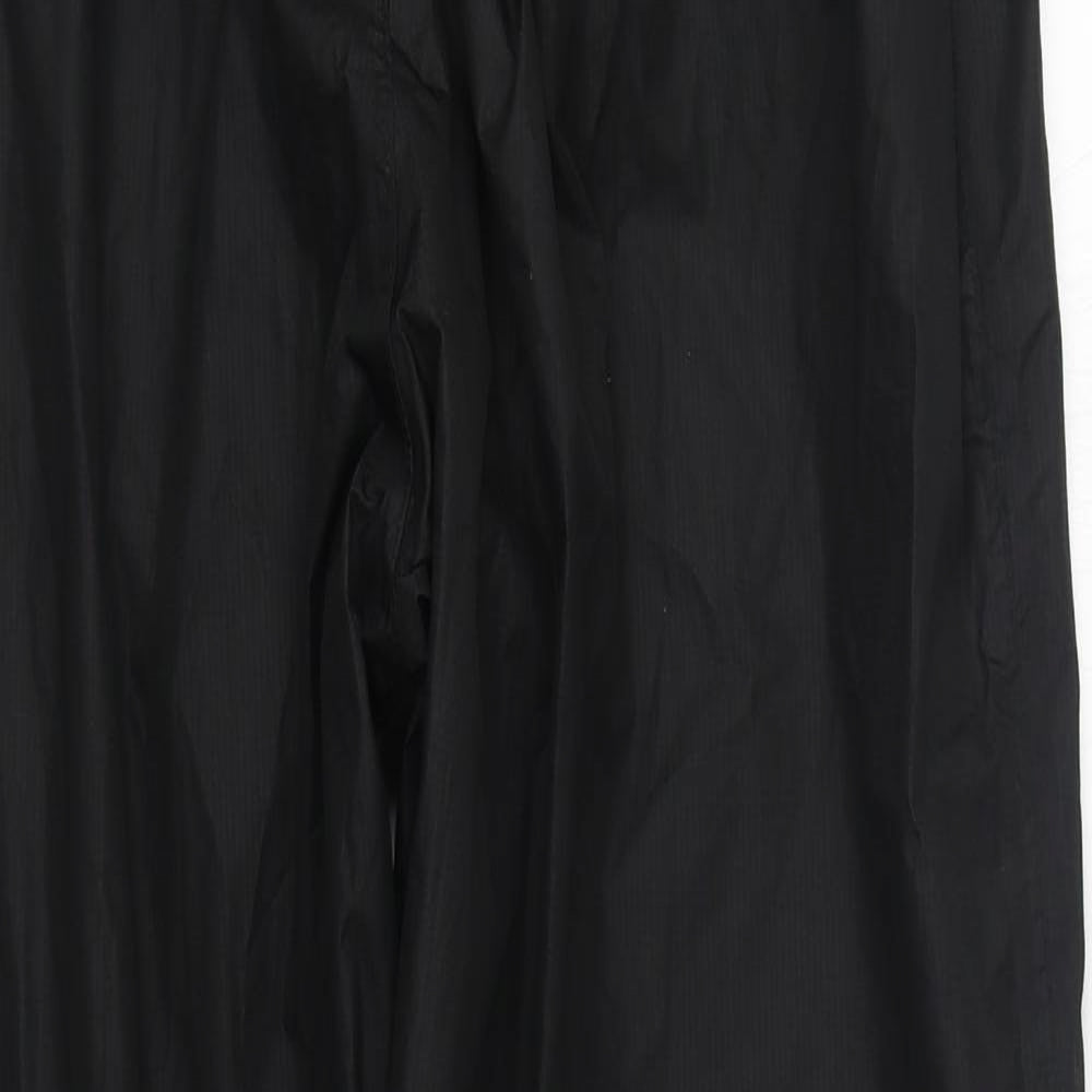 Mountain Warehouse Mens Black  Polyester Rain Trousers Trousers Size S L29 in Regular