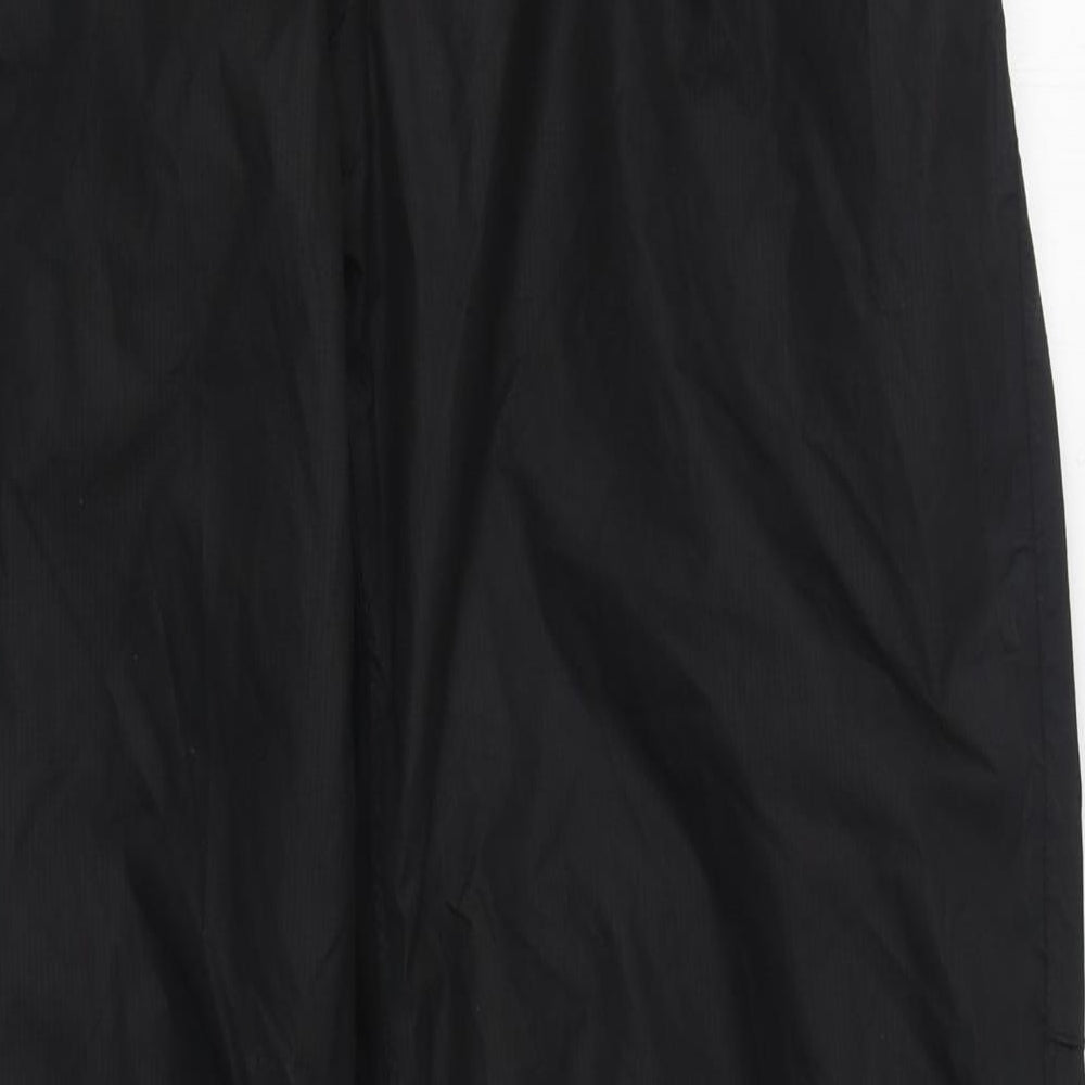 Mountain Warehouse Mens Black  Polyester Rain Trousers Trousers Size S L29 in Regular