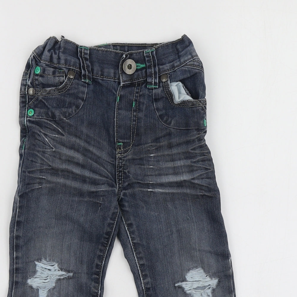 F&F Boys Blue  Cotton Straight Jeans Size 2-3 Years  Regular