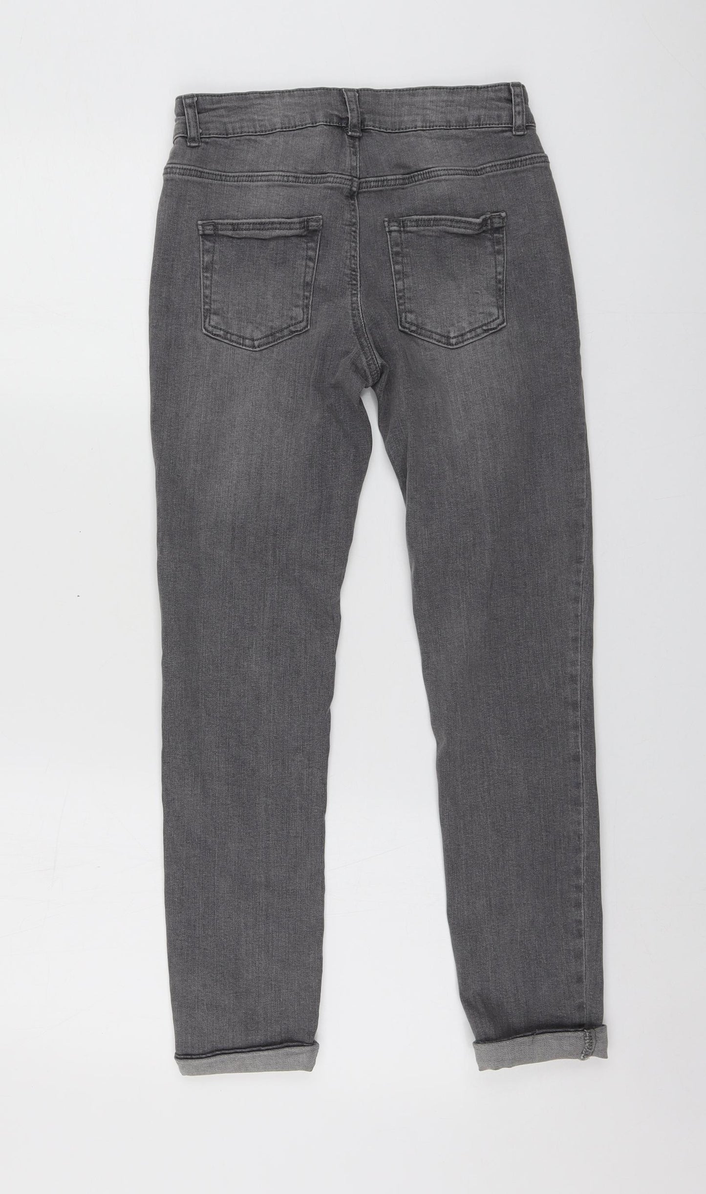 Denim & Co. Girls Grey  Cotton Skinny Jeans Size 11-12 Years  Regular