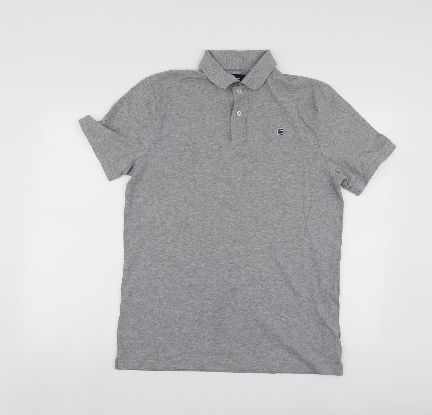 Raw  Mens Grey  Cotton  Polo Size M Collared