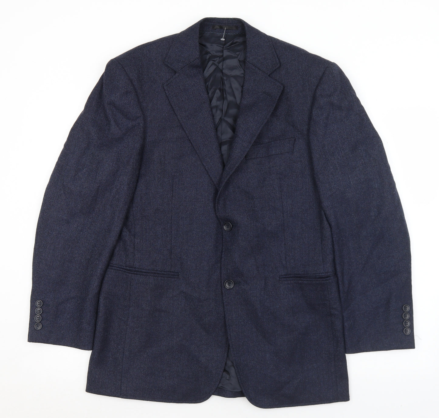 Ultimo Mens Blue  Wool Jacket Suit Jacket Size 38