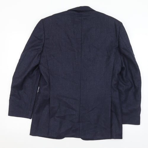 Ultimo Mens Blue  Wool Jacket Suit Jacket Size 38