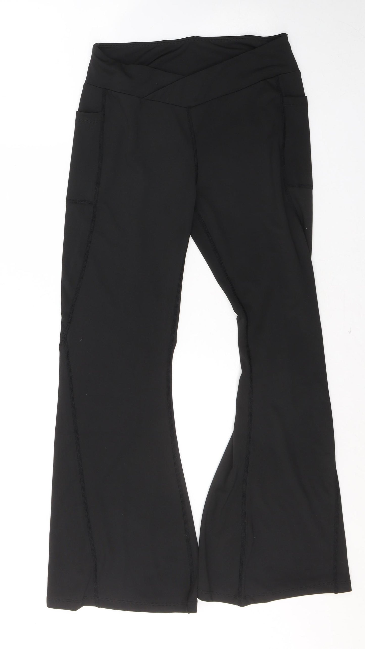 SheIn Womens Black  Polyester Pedal Pusher Trousers Size M L27 in Regular Pullover