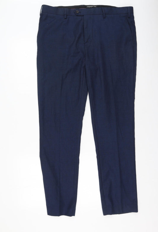 Cedar Wood State Mens Blue  Polyester Trousers  Size 38 L32 in Regular