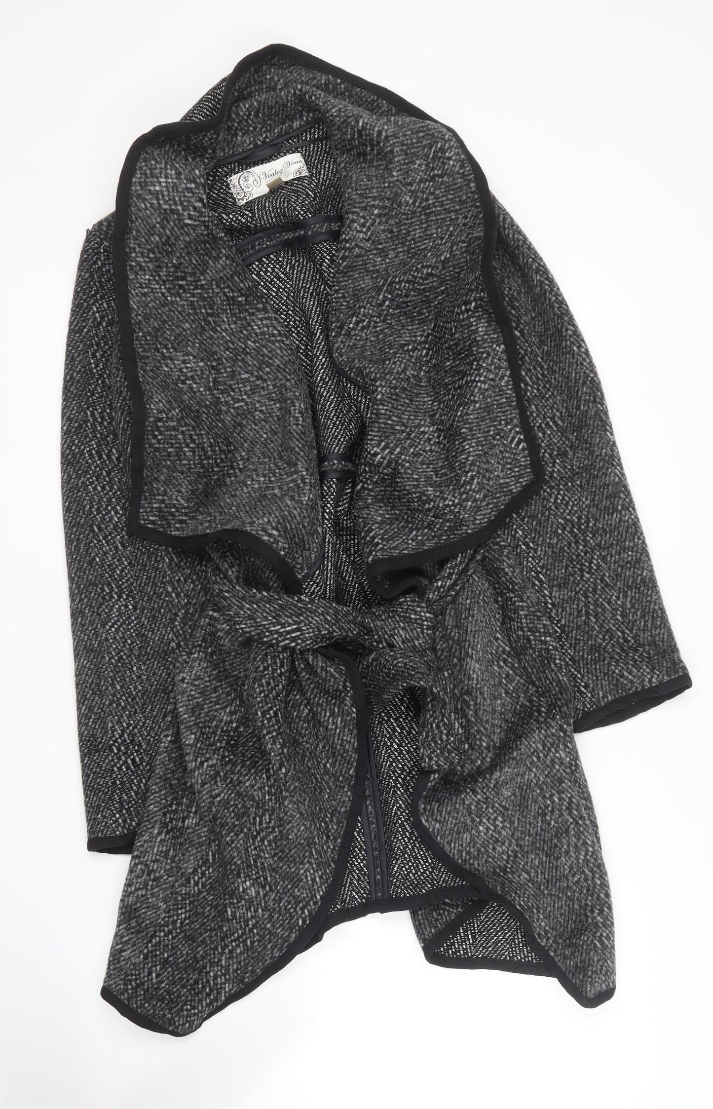Voulez-Vous Womens Black   Overcoat Coat Size 8