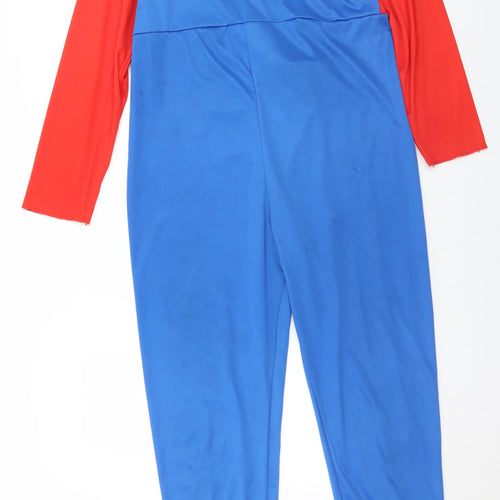 Preworn Mens Blue Solid Polyester  One Piece Size M  Zip - Fancy dress