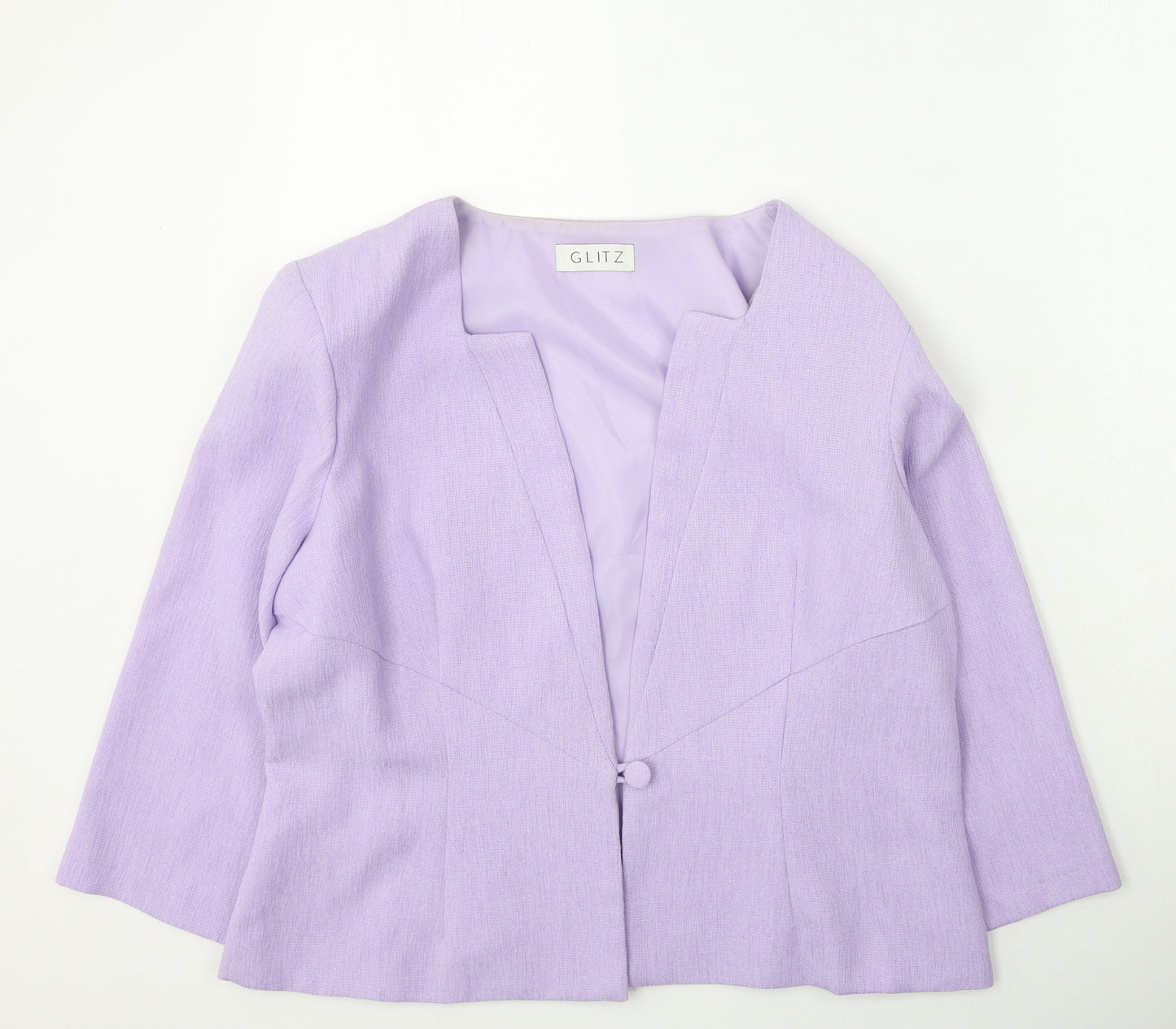 Glitz Womens Purple Round Neck  Polyester Cardigan Jumper Size 20