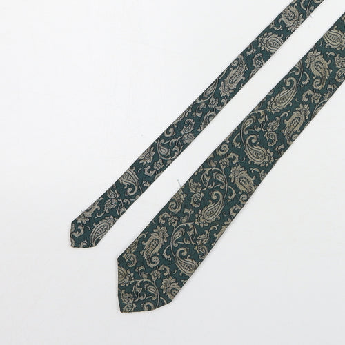 Preworn Mens Green Paisley Polyester Pointed Tie One Size