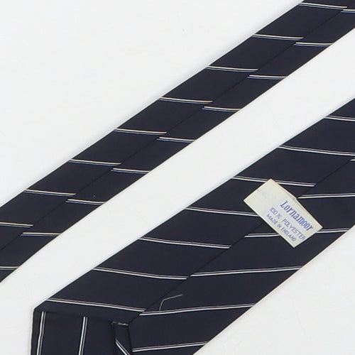 Lornamoor Mens Blue Striped Polyester Pointed Tie One Size