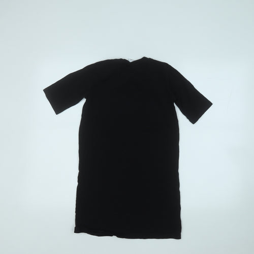 Hype Girls Black  Cotton T-Shirt Dress  Size 9 Years  Round Neck