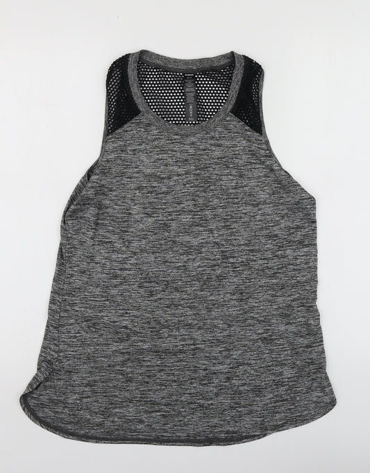 RBX Womens Grey  Polyester Basic T-Shirt Size M Round Neck