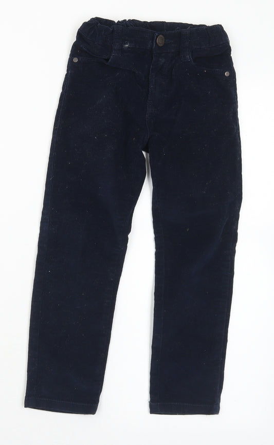 Dunnes Stores Boys Blue  Cotton Chino Trousers Size 5 Years  Regular Button