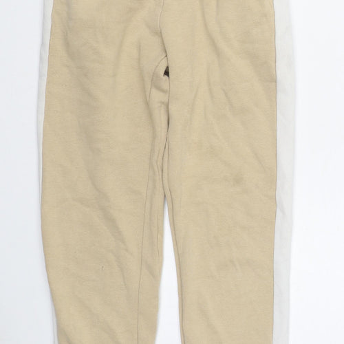 H&M Girls Beige  Cotton Jogger Trousers Size 12 Years  Regular Tie