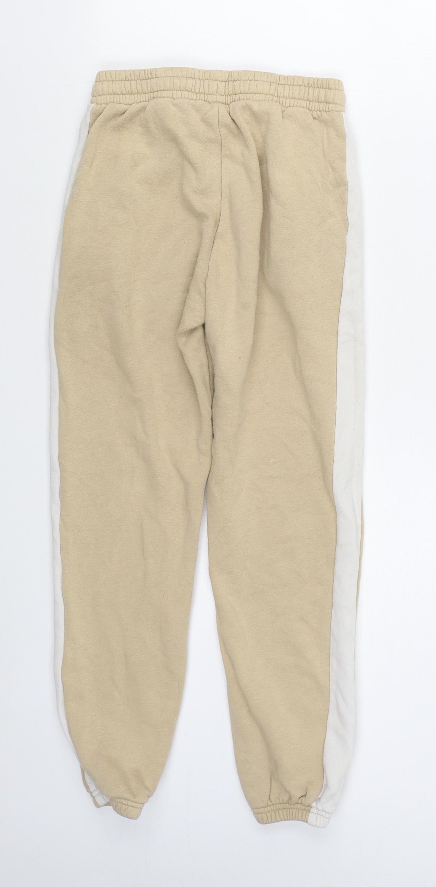 H&M Girls Beige  Cotton Jogger Trousers Size 12 Years  Regular Tie