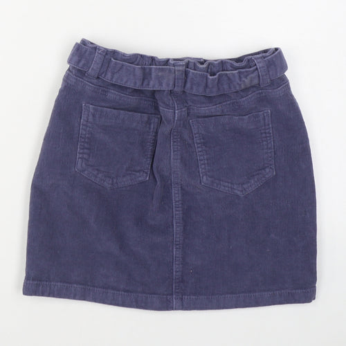George Girls Blue  Cotton A-Line Skirt Size 10-11 Years  Regular Zip