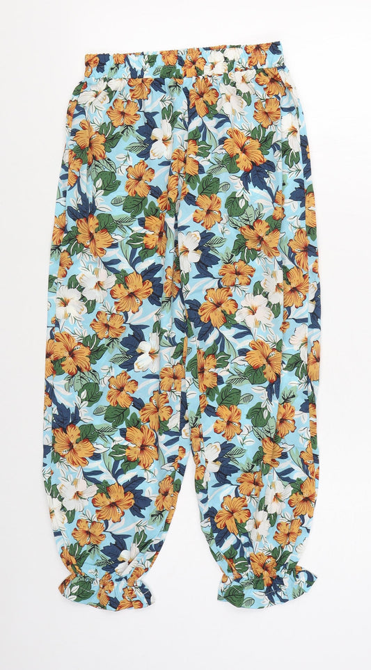 SheIn Girls Multicoloured Floral Polyester Harem Trousers Size 12 Years  Regular