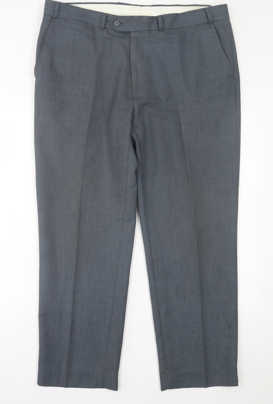 james pringle Mens Grey  Polyester Trousers  Size 40 in L29 in Regular Button