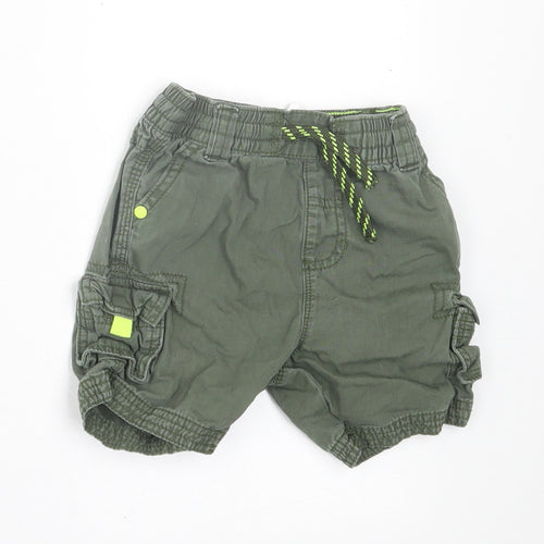 George Boys Green  Cotton Cargo Shorts Size 2 Years  Regular Tie
