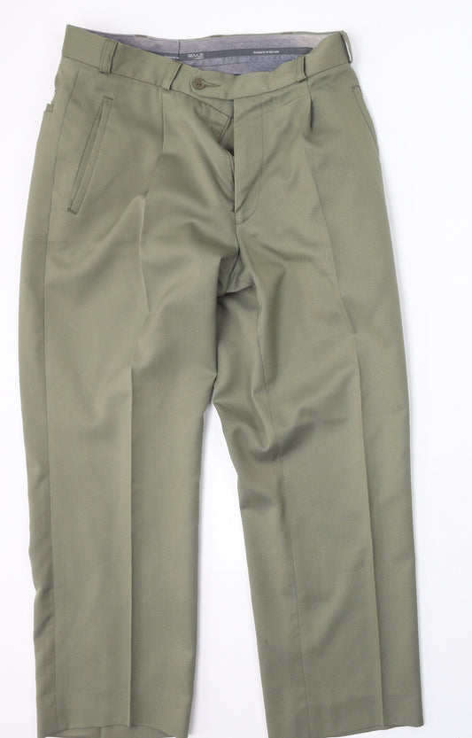 REMUS Mens Gold  Polyester Trousers  Size 30 L26 in Regular