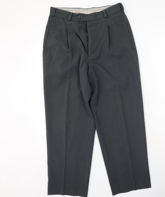 REMUS Mens Grey  Polyester Trousers  Size M L26 in Regular