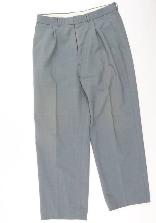 Marks and Spencer Mens Grey  Polyester Trousers  Size 30 L29 in Regular
