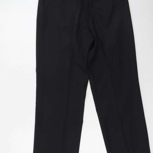 REMUS Mens Black  Polyester Trousers  Size 34 in L26 in Regular