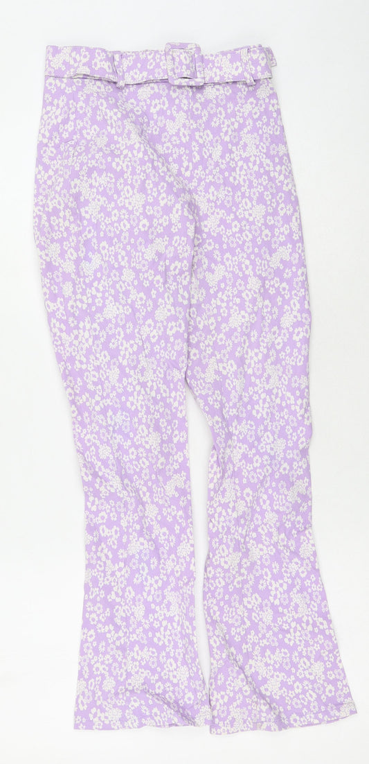 Primark Girls Multicoloured Floral Vinyl Cropped Trousers Size 8 Years  Regular