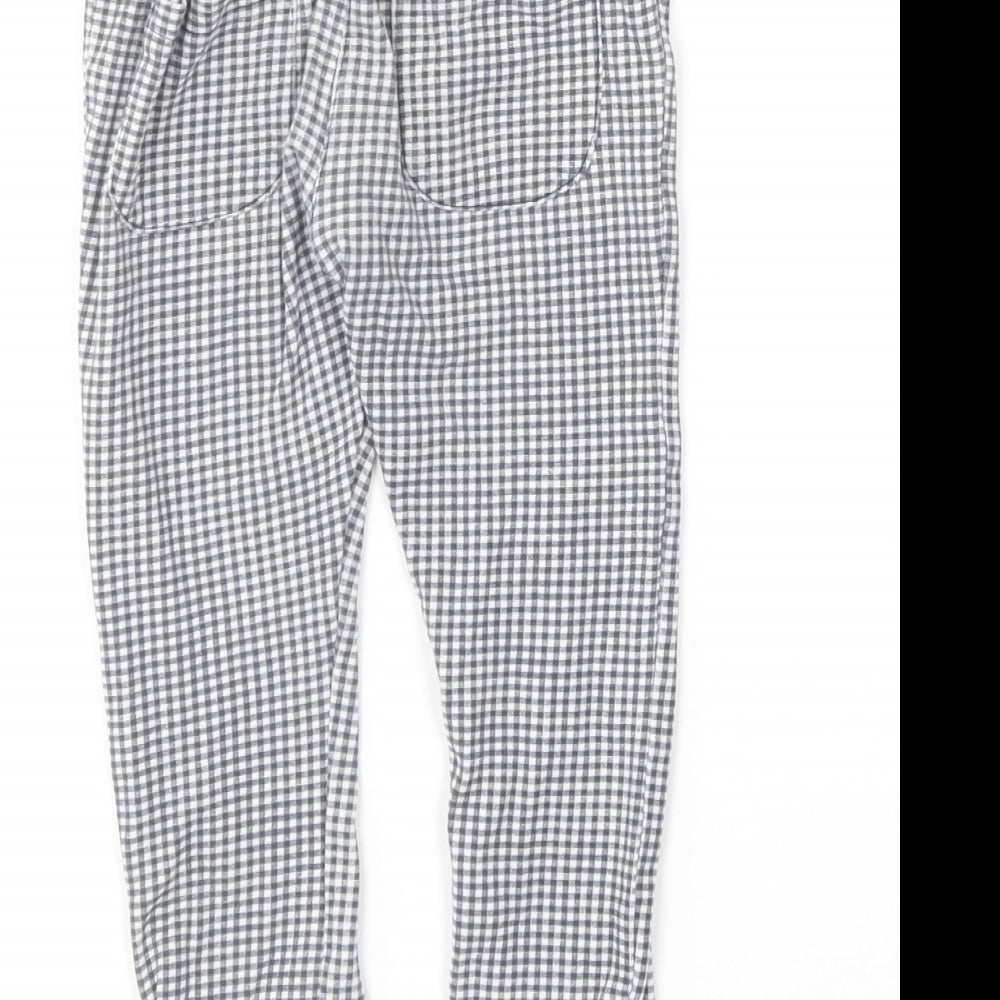 Dunnes Stores Girls Blue Check Cotton Jogger Trousers Size 2-3 Years  Regular