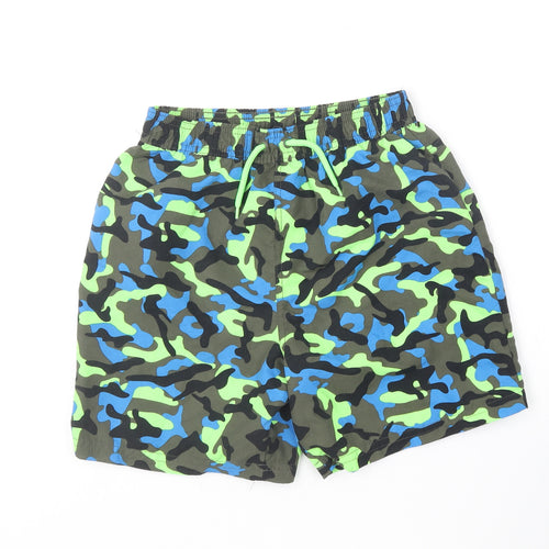Y.F.K Boys Multicoloured Camouflage Polyester Sweat Shorts Size 12-13 Years  Regular