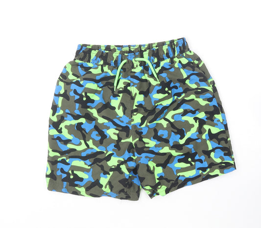 Y.F.K Boys Multicoloured Camouflage Polyester Sweat Shorts Size 12-13 Years  Regular