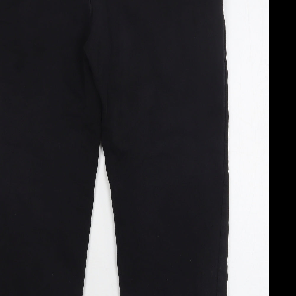 Easy Mens Black  Cotton Sweatpants Trousers Size M L25 in Regular Drawstring - Cropped