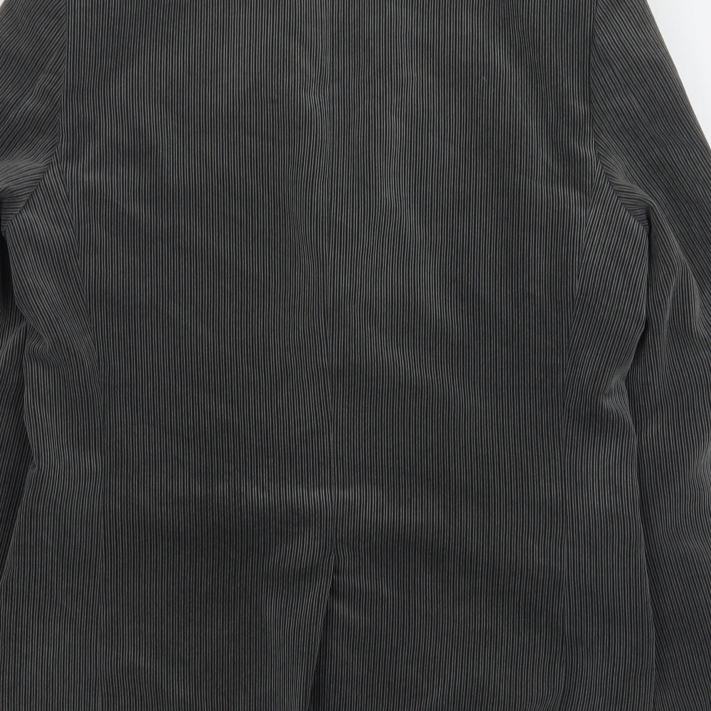 Douglas Mens Grey Striped Polyester Jacket Suit Jacket Size 40