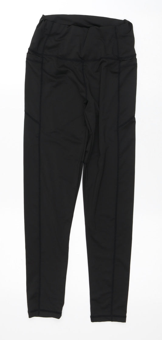 SheIn Womens Black  Polyester Capri Leggings Size S L25 in