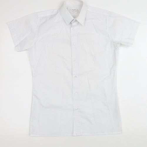 Hunter Womens White  Polyester Basic Button-Up Size 14 Collared